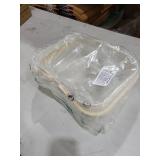 AJIODA Metal Mesh Steel Basket, Storage Organizer Basket Garden Harvest Basket Multi-functional Kitchen Fruit Baskets Bin with Wooden Handle for Bathroom Picnic Shopping Decor Cabinet Home, White