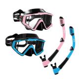 Aegend Snorkeling Gear for Adults Youth Kids, Snorkel Mask with Top Dry Valve - Panoramic View Anti-Leak and Anti-Fog with Mesh Bag for Snorkeling, Scuba Diving, Freediving & Swimming