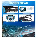 Aegend Snorkeling Gear for Adults Youth Kids, Snorkel Mask with Top Dry Valve - Panoramic View Anti-Leak and Anti-Fog with Mesh Bag for Snorkeling, Scuba Diving, Freediving & Swimming