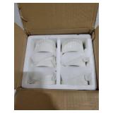 MALACASA Ramekins 6 oz Oven Safe, Porcelain Creme Brulee Ramekins Pudding Custard Cups Small Ceramic Souffle Dishes Ramakan Ramiken Ramicans Baking Bowls Set of 6, White, Series RAMEKIN-DISH