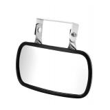 QWORK Stainless Steel Convex Mirror, Over Door Rectangular U-Bracket Rearview Mirror for Tractors, Forklifts, Trucks