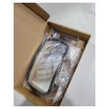 QWORK Stainless Steel Convex Mirror, Over Door Rectangular U-Bracket Rearview Mirror for Tractors, Forklifts, Trucks