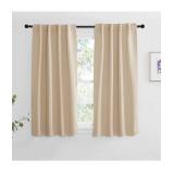 NICETOWN Window Treatment Curtains Room Darkening Drapes - (Biscotti Beige Color) 34 Width X 54 Drop Each Panel, 2 Panels Set, Curtains and Draperies for Kitchen