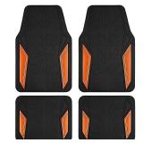 PIC AUTO Rubber Floor Mats, Orange Aluminum Film with Colorful Piping Floor Mats for Cars, Car Mats with Non-Slip Backing, All-Weather Protection, Trim-to-Fit Liner for Cars, SUVs, Trucks, Vehicles