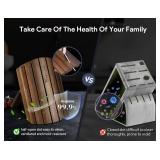 SYOKAMI Knife Set 7 Piece Japanese Style Kitchen Knife Set With Foldable Magnetic Acacia Wood Block Sharp High Carbon Stainless Steel Knives Set for Kitchen with Anti-slip Handle - Retail $99.99