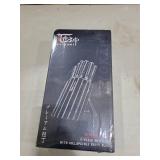 SYOKAMI Knife Set 7 Piece Japanese Style Kitchen Knife Set With Foldable Magnetic Acacia Wood Block Sharp High Carbon Stainless Steel Knives Set for Kitchen with Anti-slip Handle - Retail $99.99