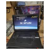 17.5\" Portable DVD Player with 15.6\" Large HD Screen, 6 Hours Rechargeable Battery, Support USB/SD Card/Sync TV and Multiple Disc Formats, High Volume Speaker, Black