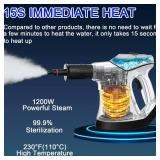 Handheld Steam Cleaner for Home, 10S Immediate Heat Hand Held Steam Cleaner, with Visualized Large Water Tank & 9 PCS Accessories & Safety Lock, for Kitchen,Couch,Floor,Window,Car (WHITE&BLACK)