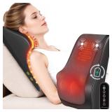 Snailax Cordless Shiatsu Neck Massager with Heat & Vibration, Back Neck Shoulder Massager for Pain Relief Deep Tissue, 4D Kneading Back Massage Pillow, Rechargeable Portable Massage