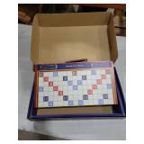 Crossword Game with Magnetic Letter Tiles, Foldable Board into Portable Carry Case, Luxury Edition Word Building Game with Rotating Wooden Board, Educational Family Board Game for 2-4 Players