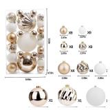 Christmas Ball Ornaments for Xmas Decorations,50 pcs Christmas Extra Large Tree Shatterproof Ornaments-Champagne (Combo of 5 Style in 3 Sizes)