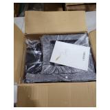 IBUYKE 16 Inch Small Foot Stool Ottoman, Rectangle Linen Foot Rest with Padded Seat and Metal Legs, Modern Ottoman Foot Rest for Living Room Bedroom Entryway Couch, Black WBD001B