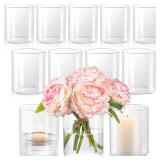 DYMFADFB 12pcs Glass Cylinder Vases for Centerpieces - 4 Inch Small Flower Vase for Wedding Decorations, Clear Glass Flower Vases Floating Candle Holder for Table Centerpiece Wedding Home DÃ©cor