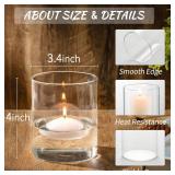 DYMFADFB 12pcs Glass Cylinder Vases for Centerpieces - 4 Inch Small Flower Vase for Wedding Decorations, Clear Glass Flower Vases Floating Candle Holder for Table Centerpiece Wedding Home DÃ©cor