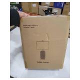 OYEARS 25\" Table Lamps Set of 2 with Night Light,Bedside Lamps for Bedroom,Boho Lamps with USB C+A Charging Ports,Farmhouse Table Lamp with Rattan,Frosted Glass,Linen Shade (Wood Grain)