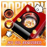 GVAKMM Popcorn Machine, Hot Air Popcorn Maker Kit Gift Box, Portable Home Popcorn Popper Machine, 10-Cup,Oil-Free,Retro Style,Compact and Cute