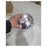 Alytimes Mirror Disco Ball - 8-Inch Cool and Fun Silver Hanging Party Disco Ball Big Party Decorations, Party Design