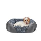 INVENHO Rectangle Washable Orthopedic Dog Bed for Small, Medium and Large Dogs, Soft Calming, Sleeping Puppy Bed Durable Pet Cuddler with Anti-Slip Bottom, S (20\"x19\"x6\")