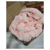 CozyLux King Size Comforter Set Blush Pink Seersucker 7 Pieces Bed in a Bag King Comforter Set with Sheets, Luxury Bedding Set with Down Alternative Comforter, Sheets, Pillowcases & Shams All Seasons