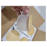 4pcs Set Vintage Coffee Mugs gifts for women, Overnight Oats Containers with Bamboo Lids and Spoons - 14oz Clear Embossed Glass Cups, Cute Coffee Bar Accessories, Iced Coffee Glasses