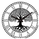 CHGCRAFT Black Tree of Life Pattern Wall Clock 12 Inch Non-Ticking Roman Text Clocks Round Wall Hanging Clock Battery Operated for Bedroom Living Room Kitchen Office