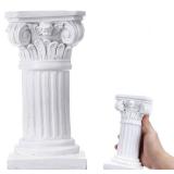 Etiger Roman Pillar, Greek Column Resin Statue, Centerpiece Pedestal Stand Figurine Sculpture, for Wedding Home Garden Indoor Outdoor Decoration(White)(White)