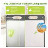 Titanium Cutting Boards for Kitchen - Katuchef Non Toxic Double Sided Metal for Meat/Fish & Wheat Straw PP for Fruits/Vegetables, Dishwasher Safe, Hygienic, Pure Titanium Easy Clean Chopping Board