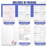 W2 Tax Forms for 2025 4 Part, IRS-Compatible 4 Part W2 Tax Forms for 25 Employees - Kit of Laser Forms with 3 W3s, Compatible with Quickbooks Software & Laser, Inkjet Printers,
