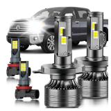 HUOKEDS for 2014-2021 Toyota Tundra Fog Lights Bulbs Combo, 4pcs Super Bright White Dual Beam and Fog Lights Blubs Package