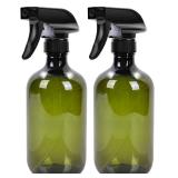 Calvalor Cleaning Spray Bottles for Plants Misters Inside, 2 Pack 16.9 oz Squirt, Water Spray Bottle Mist Sprayer, No Leak Hair Mister Empty Adjustable Nozzle (Green)