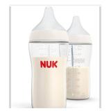 NUK Perfect Match 2-in-1 Natural and Anti-Colic 8oz Bottle with Adaptable Medium Flow Nipple, 2 Pack