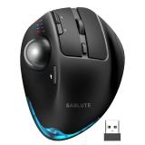 SABLUTE Ergonomic Wireless Trackball Mouse, Adjustable 0°/18° Angle, Thumb Control, Quiet Clicks, 3 Multi-Device Bluetooth & USB Receiver, Rechargeable Mouse for Office, Windows Mac