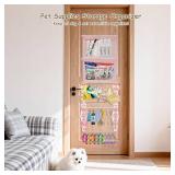 Munzong Headband Holder 52x17 inch, Pink Hair Bow Clip Organizer for Baby Girls, 4 Tier Wall Hanging Headband Shelf w/Mesh Bag, Large Nursery Hair Accessories Storage Hanger for Toddler Women