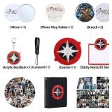 X9H8N9 Skz Merch Stray Fans Gifts Set,Including Photocards, Stickers,Photocards Binder, Coaster,Lanyard,Sticky Notes,Keychain, Pins,Mirror
