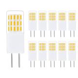 Greeogin G4 LED Bulbs 3W Dimmable, AC/DC 12V-24V,Equivalent 20W 30W T3 Halogen Bulb,3000K Warm White No-Flicker,G4 JC Bi-Pin Base Bulb 10 Pack