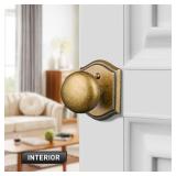 Newlaking Door Knobs Interior, Classic Decorative Antique Brass Privacy Door Knob Perfect for Bedroom or Bathroom Doors, Durable Stylish Hardware for Indoor Use- 1 Pack