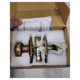 Newlaking Door Knobs Interior, Classic Decorative Antique Brass Privacy Door Knob Perfect for Bedroom or Bathroom Doors, Durable Stylish Hardware for Indoor Use- 1 Pack