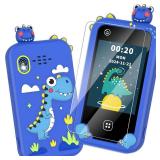 Kids Smart Phone for Boys Ages 3-8, Toy Cell Phone for Kids, Christmas Birthday Gifts for Boys, Toddler Learning Play Toy Phone with Touchscreen, Dual Camera, Game, Music, Storybook, 8GB SD Card(Blue)