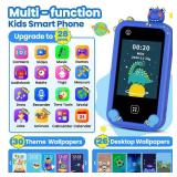 Kids Smart Phone for Boys Ages 3-8, Toy Cell Phone for Kids, Christmas Birthday Gifts for Boys, Toddler Learning Play Toy Phone with Touchscreen, Dual Camera, Game, Music, Storybook, 8GB SD Card(Blue)