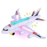 ArtCreativity Light-Up Airplane Toy with Bump & Go Action, Flashing LED Lights & Takeoff Sounds Kids Airplane Toy with Moving Wheels Fun Birthday Gift for Boys & Girls Ages 3-8