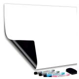 CUHIOY Magnetic Whiteboard Sheets 20\" x 12\" for Fridge, Easy to Clean Refrigerator Magnet Dry Erase White Board, Idea for Family Planner Organiser to Do List Grocery List with 4 Marker Pens & Eraser