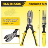 SLNIHAMS 5-Blade Hand Crimper Sheet Metal Tools, Hvac Tool for 24-28 Gauge Duct Work Downspout and Stove Pipe, 10-1/2\" Sheet Metal Crimper Gutter End Cap Duct Crimping Tool