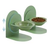2-Pack Adjustable Cat Bowls with Magnetic Iron Stand & Ceramic Bowls Dual Height & Angle Adjustable, Non-Slip Design for Comfortable Feeding