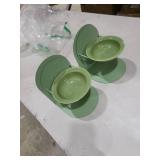 2-Pack Adjustable Cat Bowls with Magnetic Iron Stand & Ceramic Bowls Dual Height & Angle Adjustable, Non-Slip Design for Comfortable Feeding