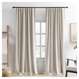 RAIN CITY Extra Long Blackout Curtains 144 Inches Long,Custom Length High Ceiling Tall Grey Backing Draperies for Large Windows Living Room Back Tab Rod Pocket with Hooks(50 x 144-in 12ft Beige 2PCs)
