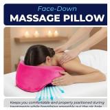 Face Down Pillow for Massage Bed BBL & Eye Surgery Recovery Headrest | Stomach Sleeping Face Pillow for Prone Sleep, Tanning & Spa | Adjustable Memory Foam Cradle with Removable Cover (Pink)