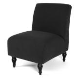 Liykimt Armless Accent Chair Cover Slipcover Slipper Chair Stretch Spandex Removable for Armless Chair Furniture Protector Covers for Living Dining Room Hotel (Black, 1)