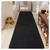 Amearea Modern Soft Hallway Runner Rug, 3x8 Feet Area Rug Runners for Hallways, Washable Runner Rugs, Non Slip Memory Foam Rug Black Runner Rugs Carpet for Entrance Kitchen Kids Room Decor