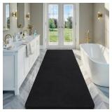 Amearea Modern Soft Hallway Runner Rug, 3x8 Feet Area Rug Runners for Hallways, Washable Runner Rugs, Non Slip Memory Foam Rug Black Runner Rugs Carpet for Entrance Kitchen Kids Room Decor