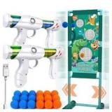 Gun Toy Gift for Boys Age of 4 5 6 7 8 9 10 10+ Years Old Kids Girls for Birthday with Moving Shooting Target 2 Blaster Gun and 18 Foam Balls Compatible with Nerf Guns (Dinosaur)